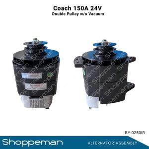 COACH TRUCK ALTERNATOR ASSEMBLY DOUBLE PULLEY WITHOUT VACUUM 150A 24VOLTS BY-0250IR