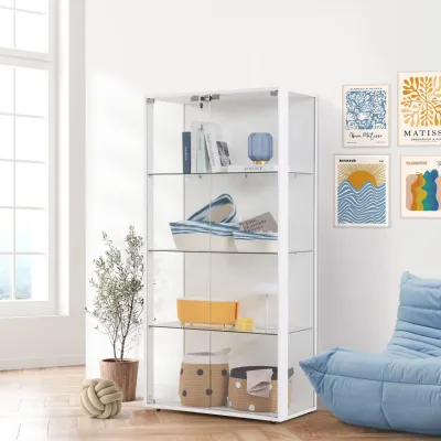 Koncept Furniture ตู้โชว์กระจกใส รุ่น Bebby ขนาด 80 ซม. สีขาว (80x40x162 ซม.)