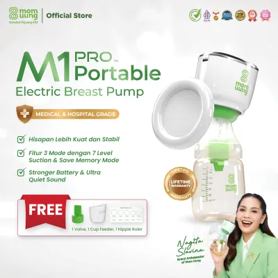 Mom Uung M1 Pro Portable Electric Breast pump – Hisap Lebih Kuat & Stabil - Medical & Hospital Grade – Pengosongan Maksimal ASI Lebih Deras – Garansi Seumur Hidup