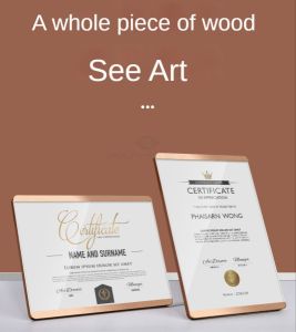 FANTASY SVIAO A4 restaurant shelf menu card Certificate wooden wood frame picture table display stand vertical and horizontal frame