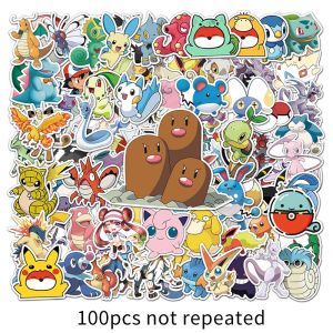 100pcs Popular Pokemon Pocket Monsters Sticker DIY Laptop Phone Case Water Cup Die-cut Self-adhesive PVC Anime Sticker