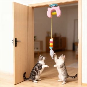 LETIGO Auto-Rebound Electric Cat Toy Self-entertainment Rechargeable Cat Door Hanging Toy Durable Pet Stress Relief Toys Cat