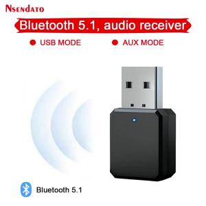 Bluetooth V5.1 Audio Music Receiver 3.5mm AUX jack USB Stereo Music Wireless Audio Receiver Adapter For Car TV Speaker