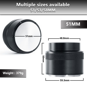 NEOUZA Coffee Palm Tamper 51/53/58mm Barista Leveler Tool Spring Loaded Stainless Steel Flat Base for Espresso Machine Portafilter