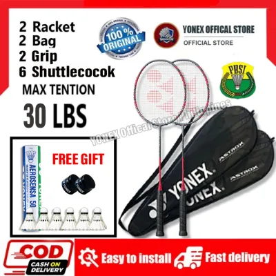 YONEX 2pcs Badminton Racket With Shuttlecocoks 100% Original 4U Full Carbon Lightweight Double Badminton Racket Suitable for Professional Players With Bag