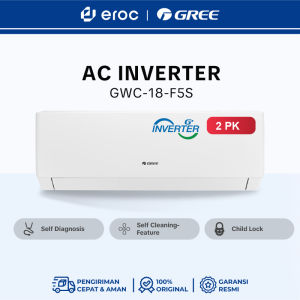 GREE AC Inverter  F5S Series - Inverter 2 PK - GWC-18F5S - WHITE PEARL (Unit Indoor & Outdoor)