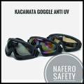 GOGGLE SAFETY MASK ANTI UV kacamata gogle 4 warna lensa. 