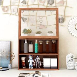 ตู้เก็บของวินเทจไม้ตู้โชว์ของเล่นกล่องเก็บเครื่องสำอาง