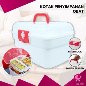 BabyShop-C832 Kotak P3K First Aid Kotak Penyimpanan Obat Medicine Box Organizer / Kotak Obat Tool