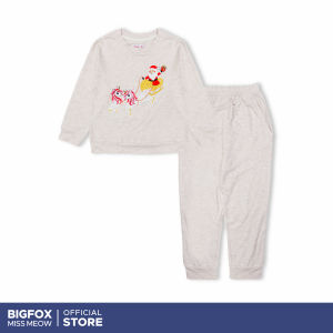 [Bộ nỉ BG dài tay 01 311] Bộ dài tay thu đông cho bé gái BIGFOX MISS MEOW quần áo trẻ em size đại vải nỉ cá ấm áp dáng Hàn cỡ 3-11 tuổi 40kg