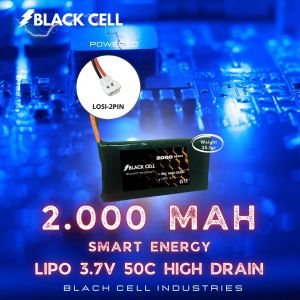 RC LIPO BATTERY 3.7V 2000MAH 50C BLACK CELL HIGH DRAIN Series Remote Control