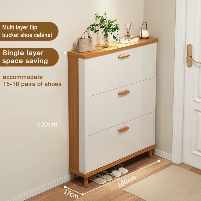 Flip Bucket Shoe Cabinet Shoe Rack Organizer Nordic Ultra Thin Slim Storage Cabinet Double Large Capacity For Hallway Organizer