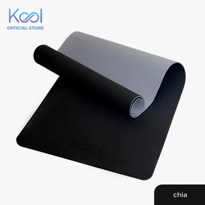 Kool 6 mm Non-Slip TPE Mat For Floor Workout - Exercise/Fitness/Yoga/Pilates (Chia Black)