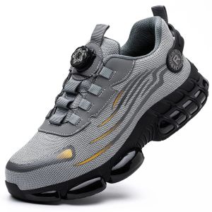 Mens Safety Shoes Protection And Elastic Safety Boots Fashionable Casual Shoes Breathable Odor Protection Mens Work Shoes