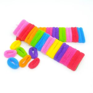 MEGASARI/ COD/KARET RAMBUT DONAT ANAK LENTUR WARNA WARNI/ HIASAN RAMBUT ANAK/AKSESORIS RAMBUT Ikat Rambut ANAK isi 100 pcs