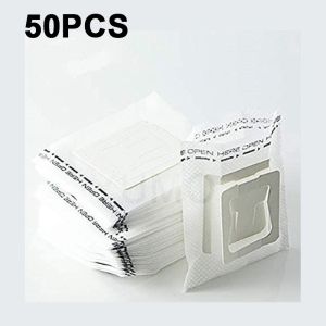 50 Pcs/Pack Portable Brew Coffee Filter Paper Bag Hanging Ear Drip Coffee Bag Home Office Travel Brew Single Serve Disposable Drip Coffee Filter Bag Coffee And Tea Tools