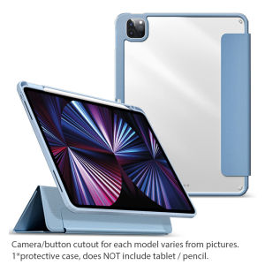 เคสแบบถอดได้สำหรับ iPad พร้อมที่ใส่ดินสอ ฝาหลังใสแบบใส ฝาครอบด้านหน้าที่ถอดออกได้แบบแม่เหล็กสามเท่า Detachable Case for iPad