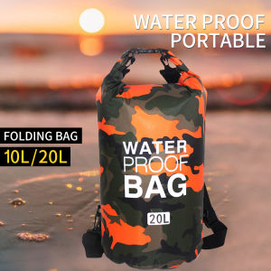 10L/20L Dry Bag Waterproof bucket Bag Sling Shoulder Backpack Outdoor travel bag Fishing Dry Bag Waterproof Backpack PVC Ocean Pack