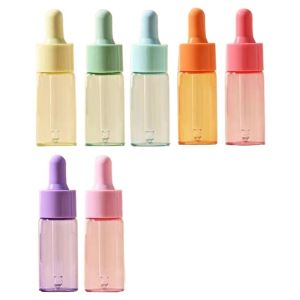 SUTONGXUE 7 Pcs Có thể đổ đầy lại Bộ Chai nhỏ giọt Màu Macaron Rỗng Ống nhỏ giọt thủy tinh Mẫu Nắp vặn Lọ tinh dầu thủy tinh Mỹ phẩm