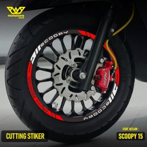 Stiker Cutting Velg Motor honda Scoopy prestis R12 2020 2021 2022 2023 Nyala 15