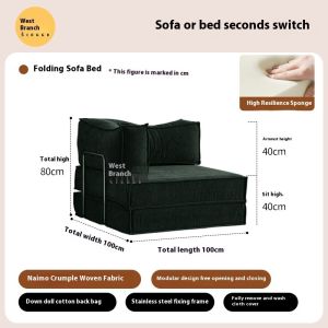 Sofa Bed Living Room Sofa Dual Purpose Sitting Sofa Bed Foldable Fabric Sofa