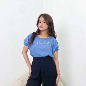 Baju Wanita Atasan Lengan Pendek Crinkle Airflow Anti Lecek Korean Style Kekinian Terbaru Ootd Nadia Top by Clashe