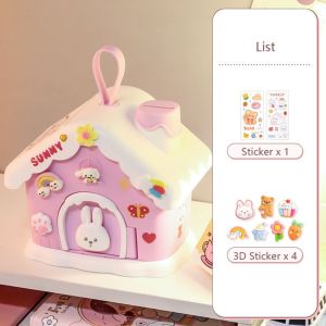 NOCASE Portable Money Box Plastic Mushroom House Piggy Bank Fashion Key Lock Coin Saving Box Kids Adults