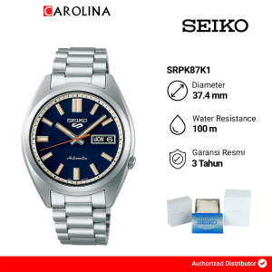 Jam Tangan Pria Seiko 5 Sports SRPK87K1 SNXS Automatic Blue Dial Stainless Steel Band