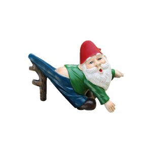 KIDS COY Funny Mini Gnome Hanging Statue Resin Lifelike Parody Dwarf Pendant Creative Cartoon Dwarf Miniature Sculpture For Garden Yard Lawn