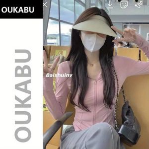 2023 Mặt Trời Bảo Vệ Áo Sơ Mi Của Phụ Mùa Hè Mỏng Thoáng Khí UV Bảo Vệ Ngoài Trời Chạy Bóng Giảm Béo Ngắn Cardigan Trùm Đầu Hàng Đầu