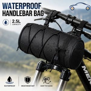 2.5L Oxford Bike Bag Portable Waterproof Bike Handlebar Bag Frame Bag Single Shoulder Backpack