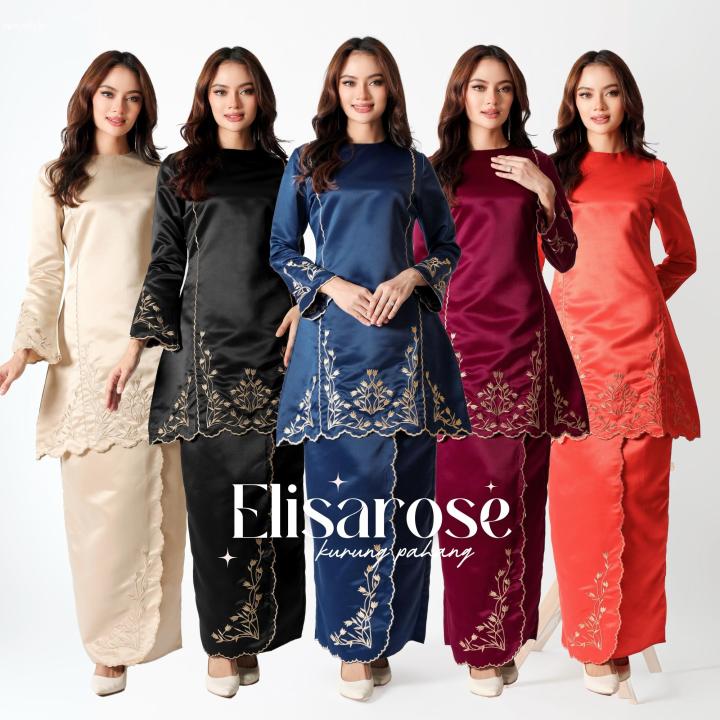 [NEESTYLE] ELISAROSE PLUS SIZE • Baju Raya 2024 Baju Kurung Moden Sulam Emas Kurung Tunang Nikah Sanding Kahwin