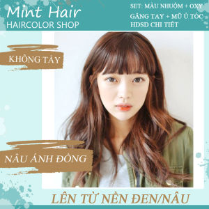 [HCM]Thuốc nhuộm tóc màu NÂU ÁNH ĐỒNG J F - Lên Từ Nền Đen - KHÔNG TẨY-tặng oxy
