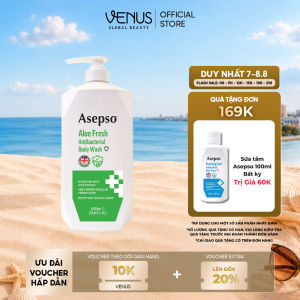 Sữa Tắm Kháng Khuẩn ASEPSO 1000ml Chiết Xuất Nha Đam – Sạch Sâu Dưỡng Ẩm Tươi Mát Dịu Nhẹ Cho Mọi Loại Da