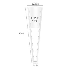 50PCS Single Rose Packaging Bags Waterproof Transparent Flower Wrapping Bags for Wedding Valentine