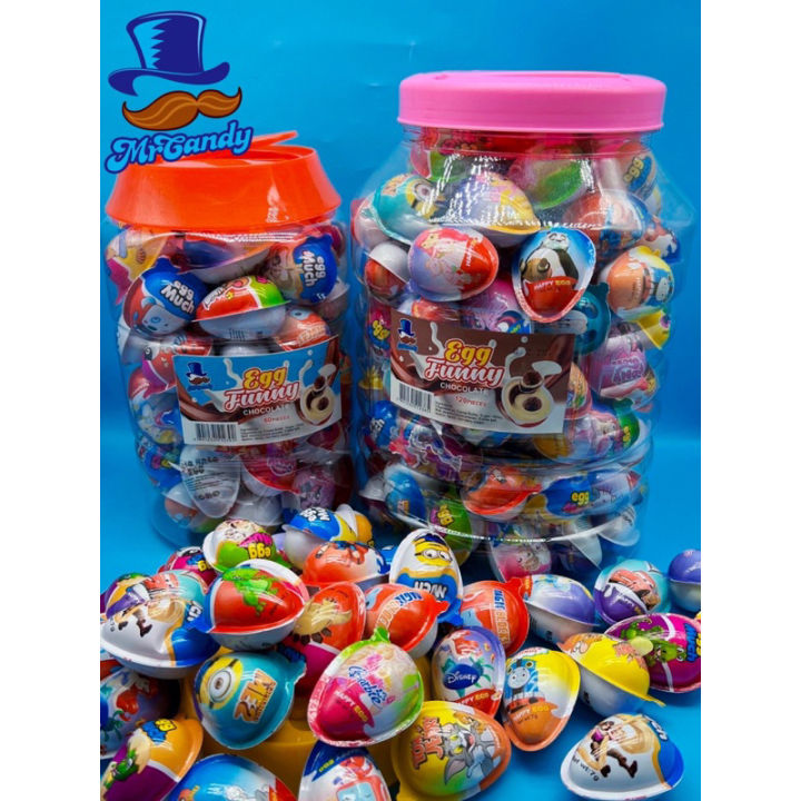 【Mr candy】Surprise Egg 50pcs-120pcs-150pcs/Fun Egg with Toy Chocolate  Biscuits Lazada PH