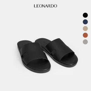 Leonardo Dép Nam Luca Quai Ngang Da Microfiber Thượng Hạng Kháng Nước Đế Cao Su TA Plus Siêu Nhẹ