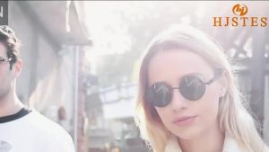 แว่นกันแดดโลหะสไตล์สตีมพังค์ขายดี แว่นกันแดดกรอบโลหะย้อนยุค กรอบหนาแบบกลม แว่นกันแดดขาสปริง