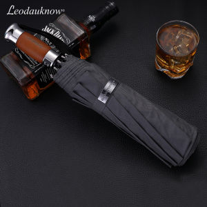 LORDWEY & Leodauknow Large Full Automatic Umbrella Rain Women Men Business Folding UV Umbrella Windproof German 10K Windbreak Golf Umbrellas
