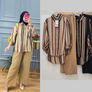 SETELAN WANITA MOTIF SALUR MALIKA SET TERBARU ONE SET PENJAMAS KEKINIAN TERMURAH KEKINIAN