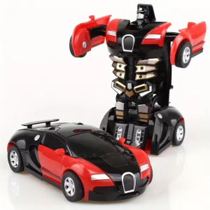 Mini Transform Car Robot Model Car One Click Automatic Collision Deformation Robot Dual Form Toy Car Vehicle Race Car Boy Gift