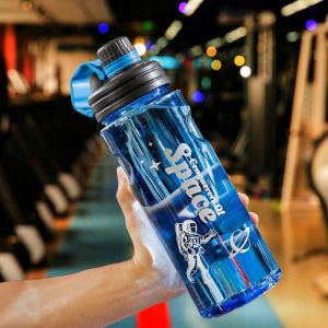 NEWTAP Large Capacity Sports Water Bottle High Temperature Resistant Transparent Fitness Drink Bottle with Tea Strainer Water Cup Outdoor