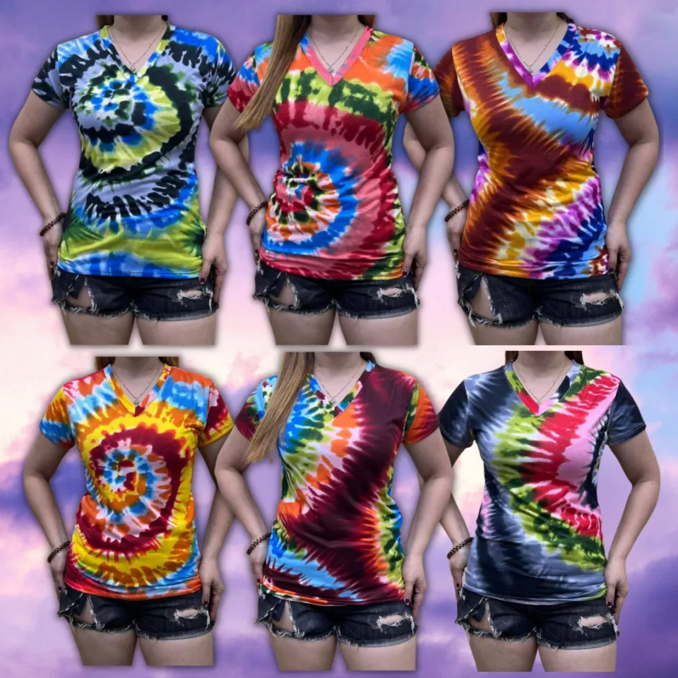 tie dye v neck t shirts