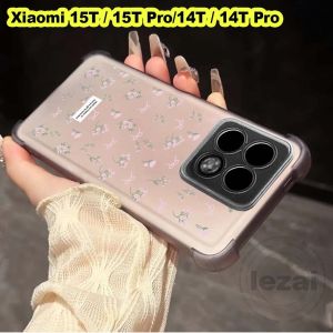 Case Xiaomi 15T Pro 1T 15TPro 15Pro 14T Pro 14TPro Case Clear Shock Proof Matte Soft Flower TPU Back Cover