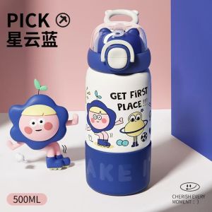 AU Kitten Thermos Cup 2026 New stylish high-end womens clothing ins Cute and portable straw cup for students 316 Stainless steel cup