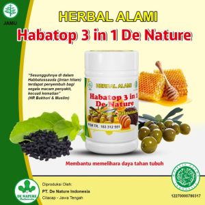 Obat Herbal Habatop 3in1 De Nature isi 50 kapsul Untuk Meningkatkan Daya Tahan Tubuh dan imun stamina imunitas tubuh mencegah penyakit Obat Habatop 3 in 1 Ramuan Arab Habatussauda Original.