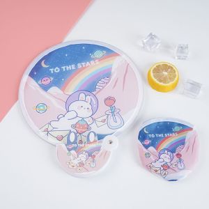 JLZ Quạt Tay nhựa PVC dễ thương với thiết kế gấu đáng yêu cho mùa hè