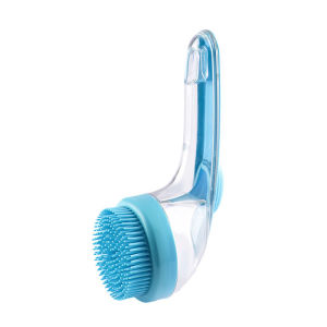 Bath Brush Long Handle Silicone Shampoo Brush for Body Shower Scalp Massager Pet Bathing Brush Soft Teeth Cleaning Cat Dog Hair Home Use Bathroom Grooming Tools Pressing Liquid Head