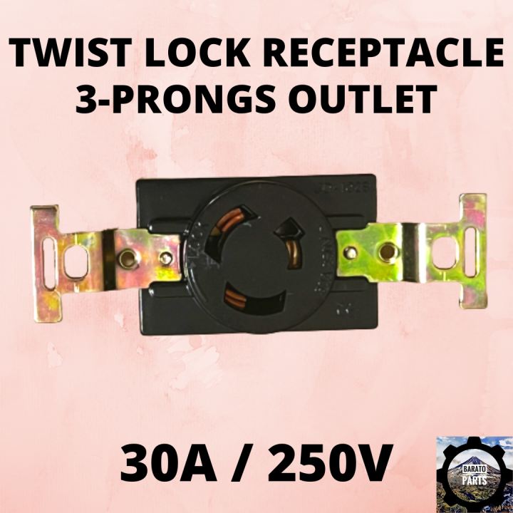 Twist Lock Receptacle 3-Prongs Outlet/Female 30A / 250V for generators ...