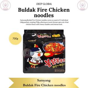 Samyang Buldak Fire Chicken noodles Pack of 5 × 140g (700g)